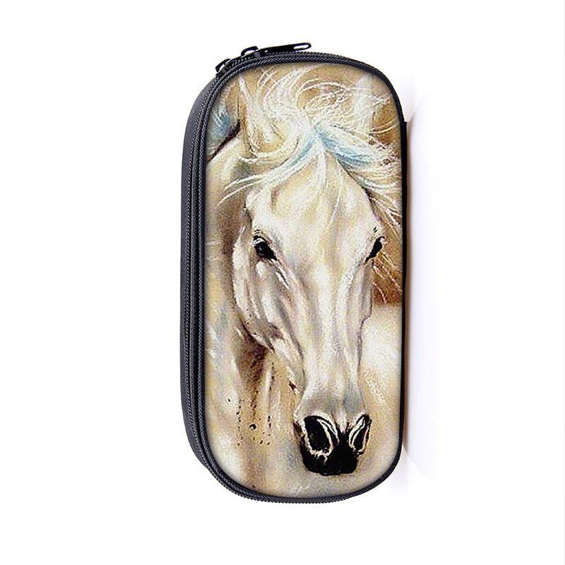 Horse Print Cosmetic Make-up Bag/ Pencil Case