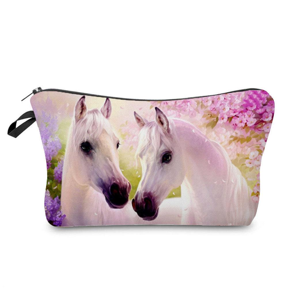 Horse Print Makeup Bag/ Cosmetic Bag/ Pencil Bag