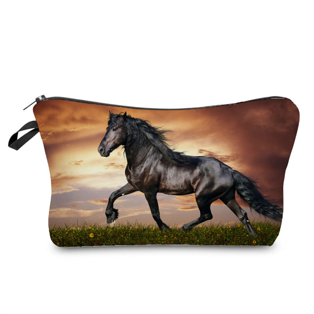 Horse Print Makeup Bag/ Cosmetic Bag/ Pencil Bag