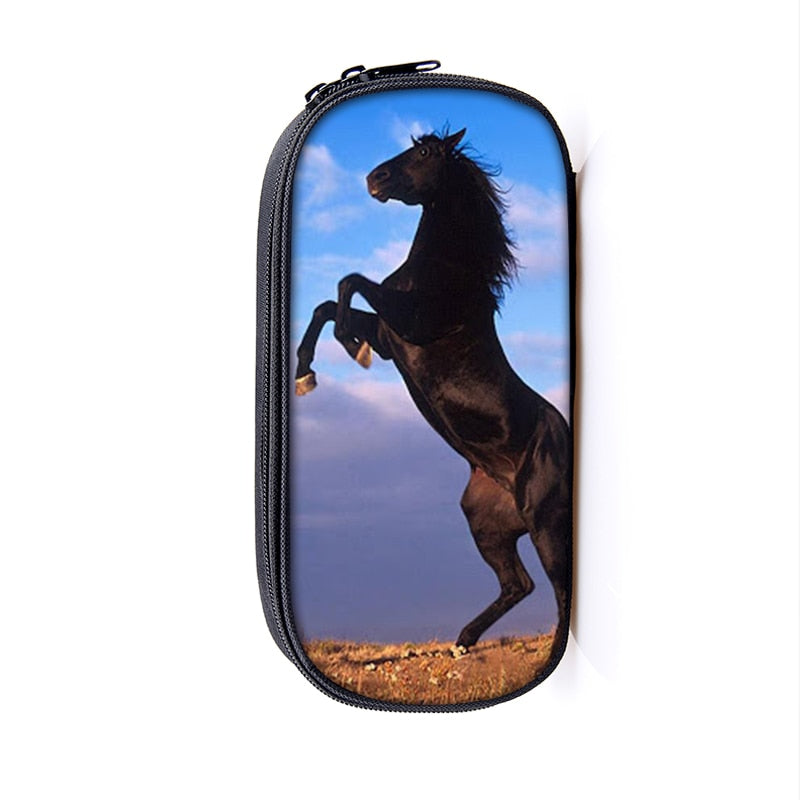 Horse Print Cosmetic Make-up Bag/ Pencil Case