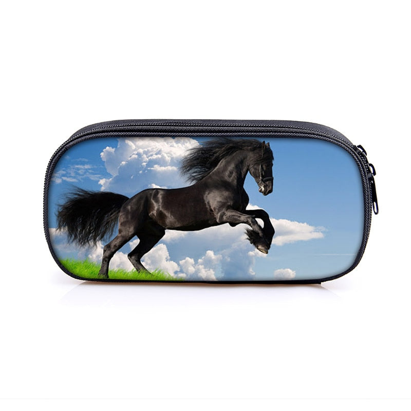 Horse Print Cosmetic Make-up Bag/ Pencil Case