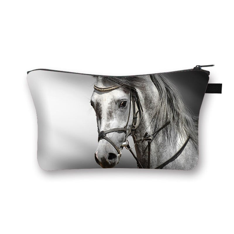 Beautiful Running Horse Print Cosmetic Case Makeup Bags