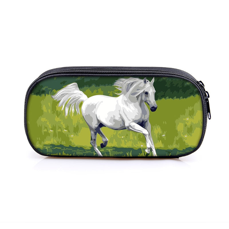 Horse Print Cosmetic Make-up Bag/ Pencil Case