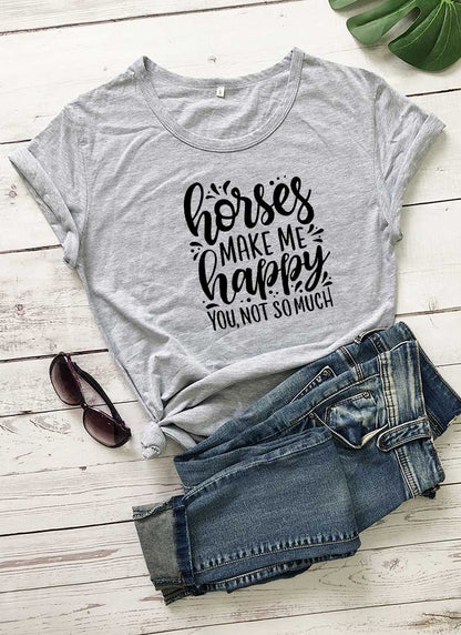 "Horses Make Me Happy" Junior's Tee