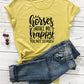 "Horses Make Me Happy" Women's Cotton T-Shirt