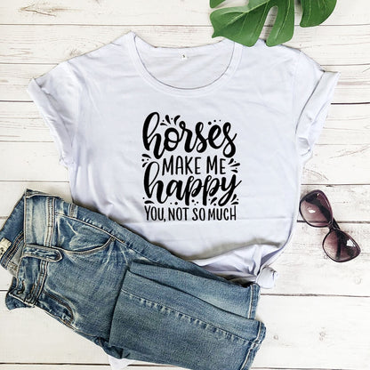 "Horses Make Me Happy" Junior's Tee