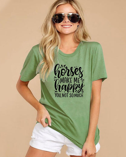 "Horses Make Me Happy" Junior's Tee