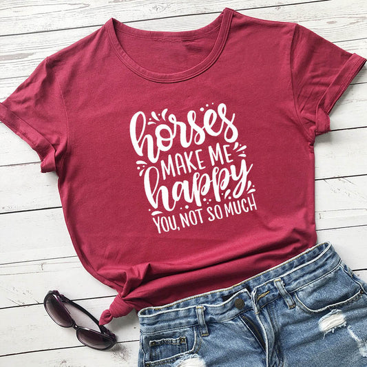 "Horses Make Me Happy" Junior's Tee