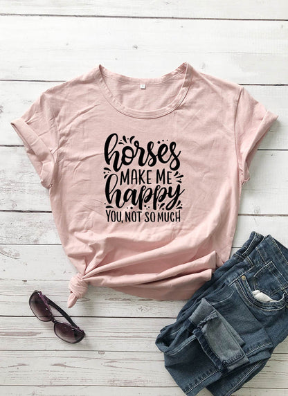 "Horses Make Me Happy" Junior's Tee